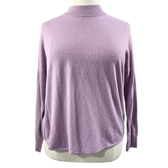 Madewell Ashbury Mock Neck Sweater Vibrant Lilac Merino Wool Alpaca Blend MC027 - Picture 1 of 8